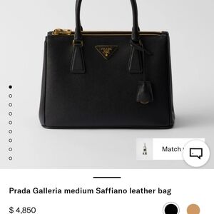 Prada Black Leather Meduim Saffiano Handbag
